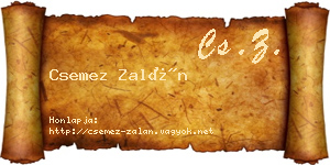 Csemez Zalán névjegykártya